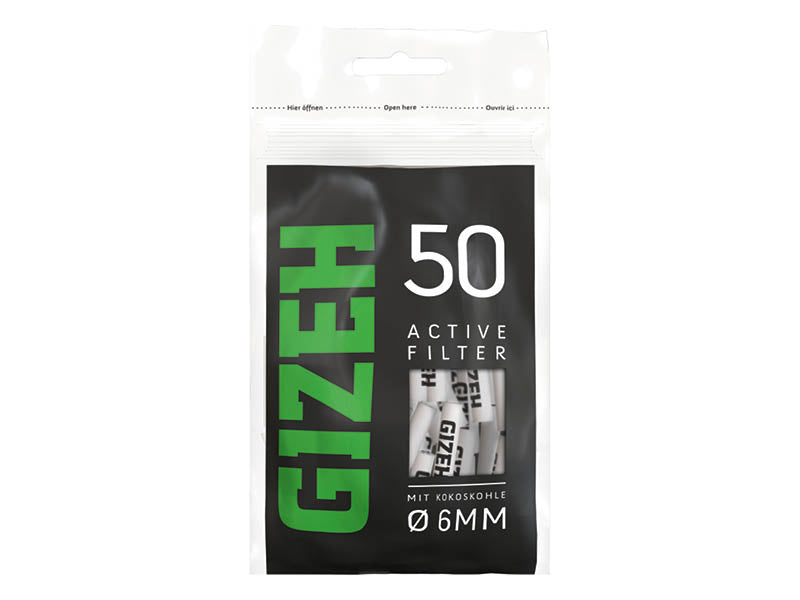 Gizeh Active Filter Black 6mm, 50 Stück - Loudandlegal