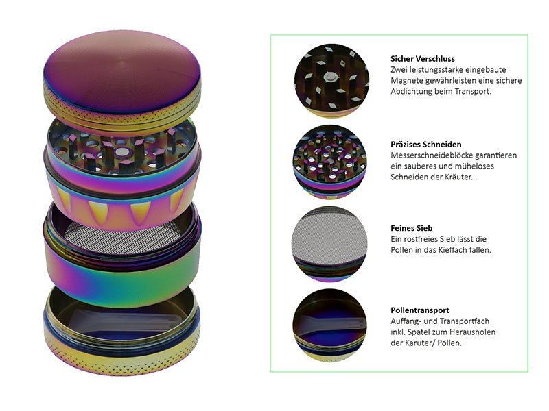 Regenbogen Metallic, 4 Teilig, 43 x 38 mm - Loudandlegal