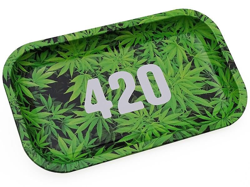 Rolling Tray "green 420", 27x16x2 cm - Loudandlegal