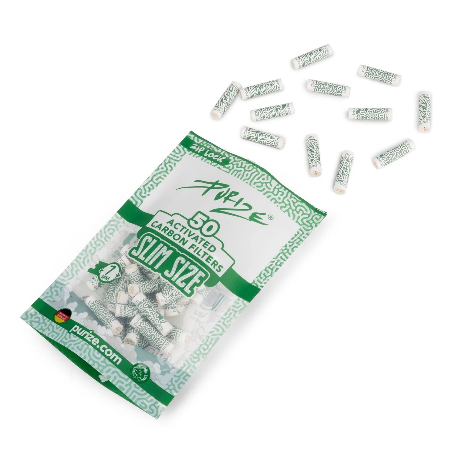Purize White, 50er Pack, Ø 7mm, Aktivkohlefilter